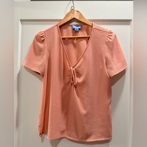 CeCe Coral V-Neck Blouse